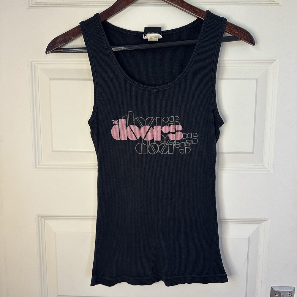 Y2K VTG 2005 Winterland Classic Rock The Doors Black Women Tank Top Cotton SZ L